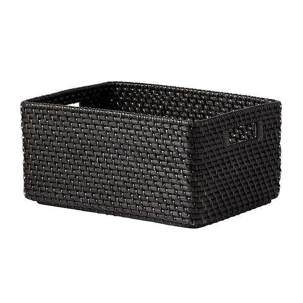 The Container Store Ori Rattan Bin with Handles