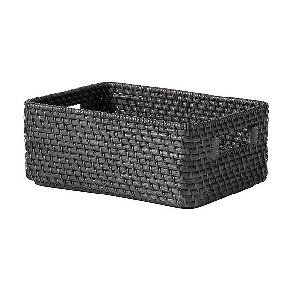 The Container Store Ori Rattan Bin with Handles