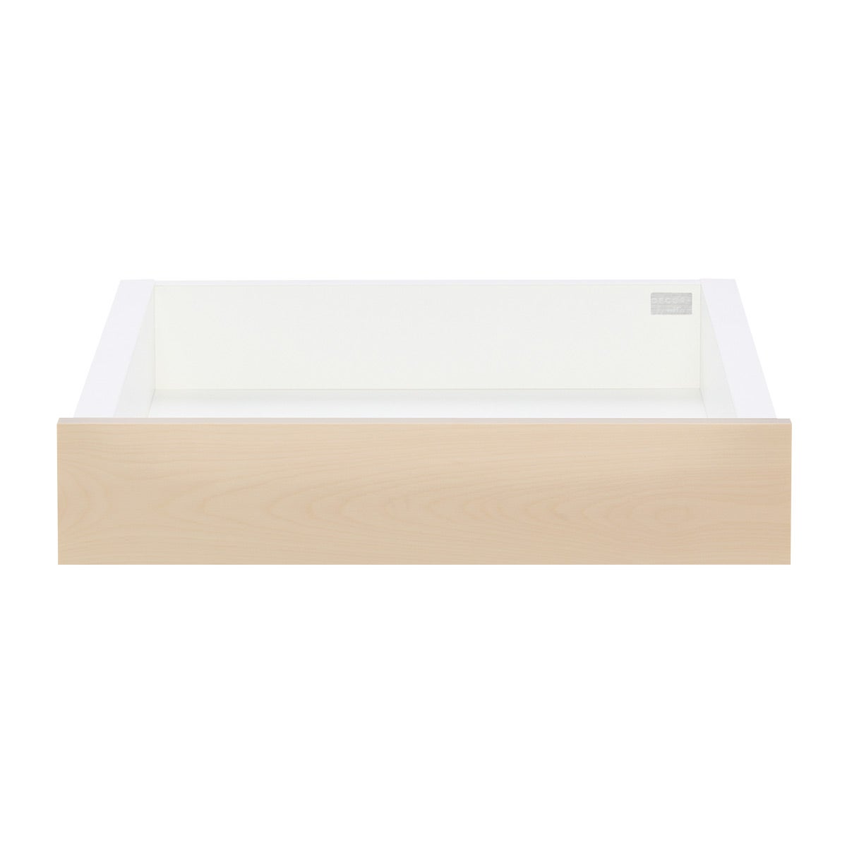 Décor+ by Elfa Shallow Solid Drawer Box White & Nat Birch