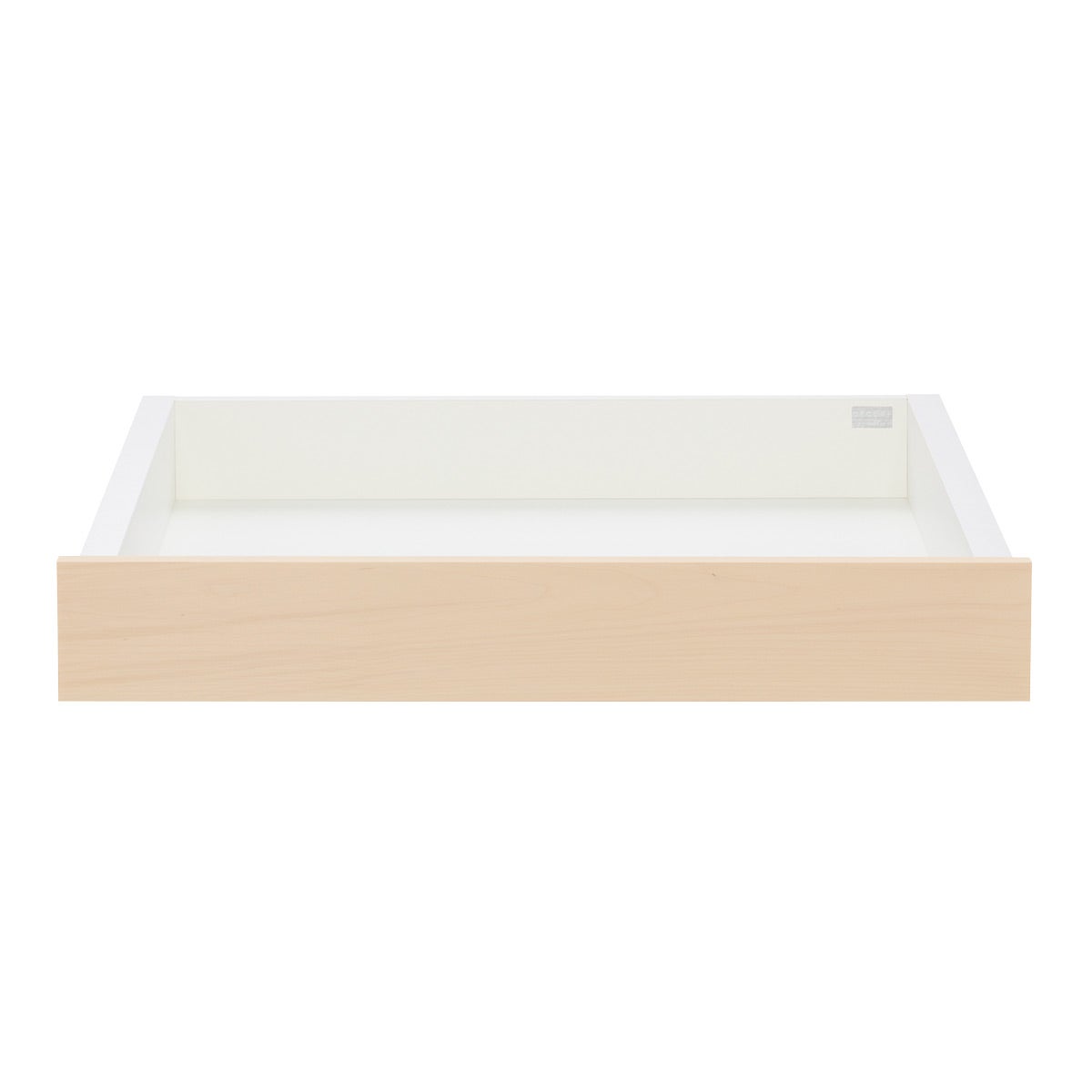 Décor+ by Elfa Shallow Solid Drawer Box White & Nat Birch
