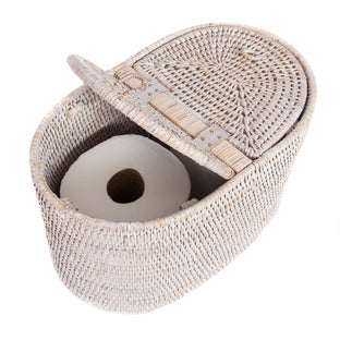 Artifacts Trading Co. Rattan Oval Double Tissue Roll Box