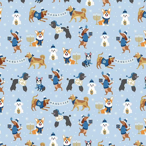 Design Design Hanukkah Pups Wrapping Paper | The Container Store