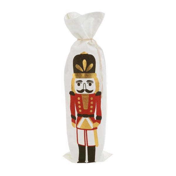 Fabric Nutcracker Bottle Gift Bag