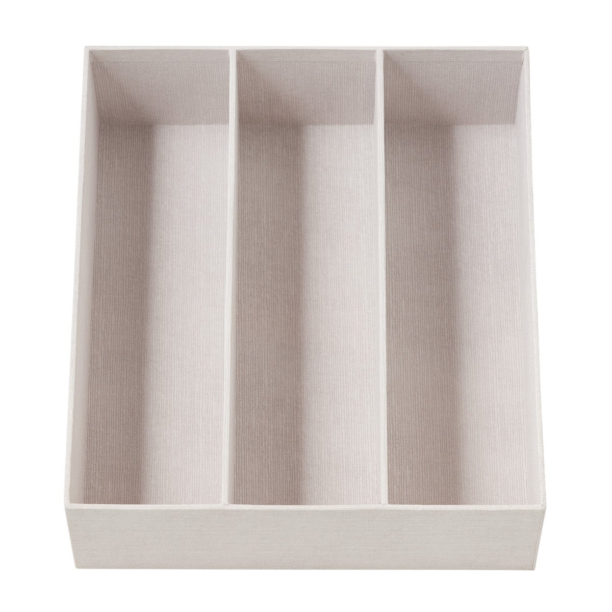 The Container Store Calm 3-Section Hikidashi Organizer Parchment White