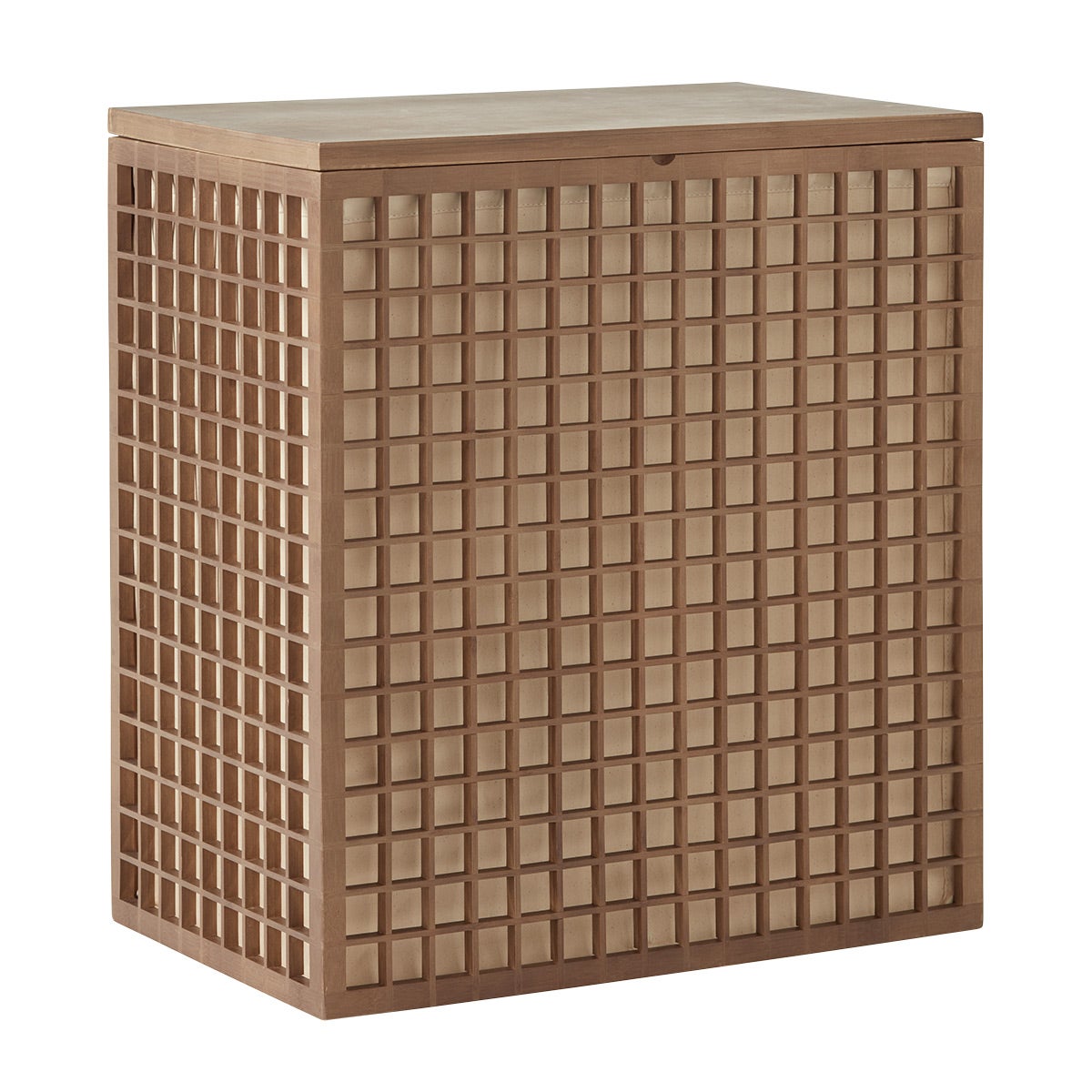 The Container Store Shoji 2-Section Bamboo Hamper Kocha Brown