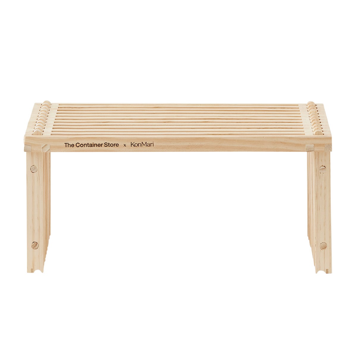 The Container Store Shoji Slatted Wood Shoe Shelf