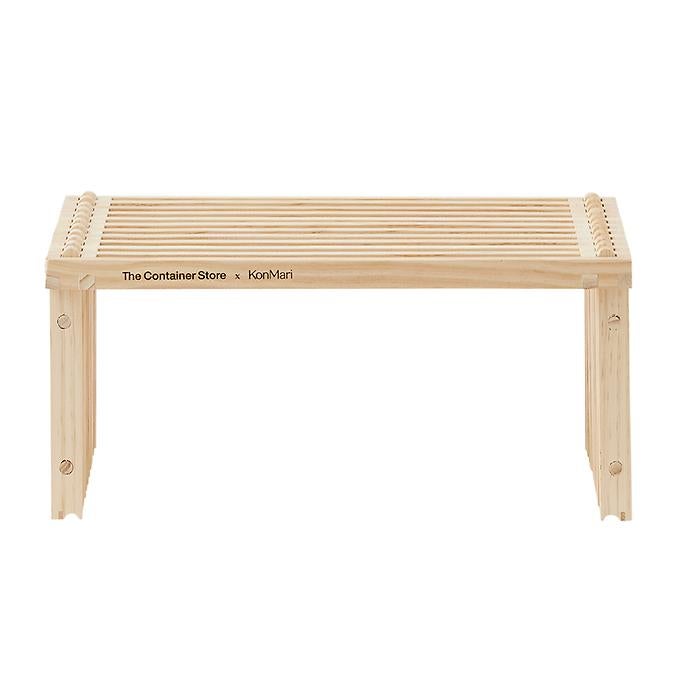 The Container Store Shoji Slatted Wood Shoe Shelf