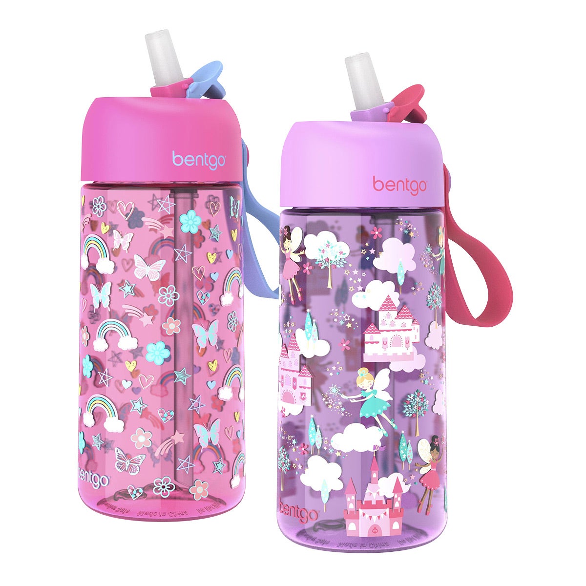 BentGo Kids Prints Water Bottle Rainbows Butterflies