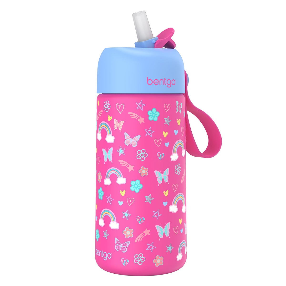 BentGo Kids Water Bottle Rainbow Butterflies
