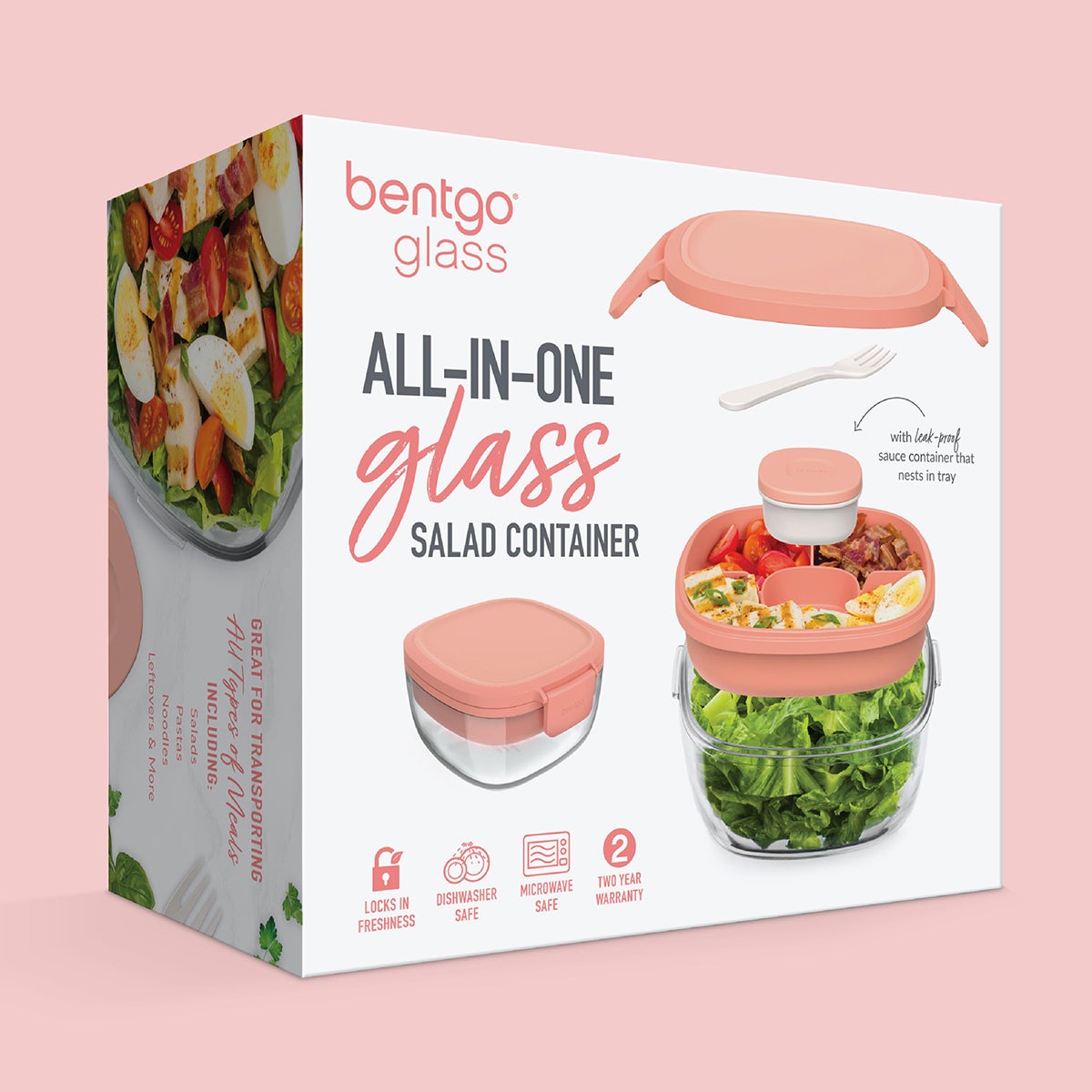 BentGo Glass All-in-One Container Coral Wash