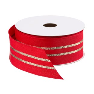 The Container Store Wired Holiday Stripe Ribbon