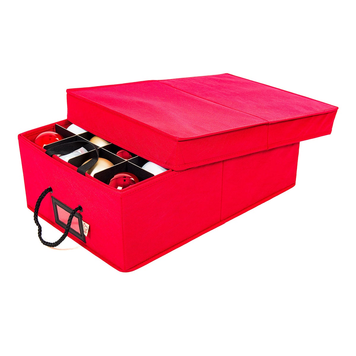 Santa's Bag Christmas Ornament Storage Box Red