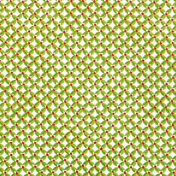 Caspari Leaf & Berry Ditz Wrapping Paper