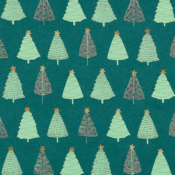 The Container Store Gold Star Trees Wrapping Paper 