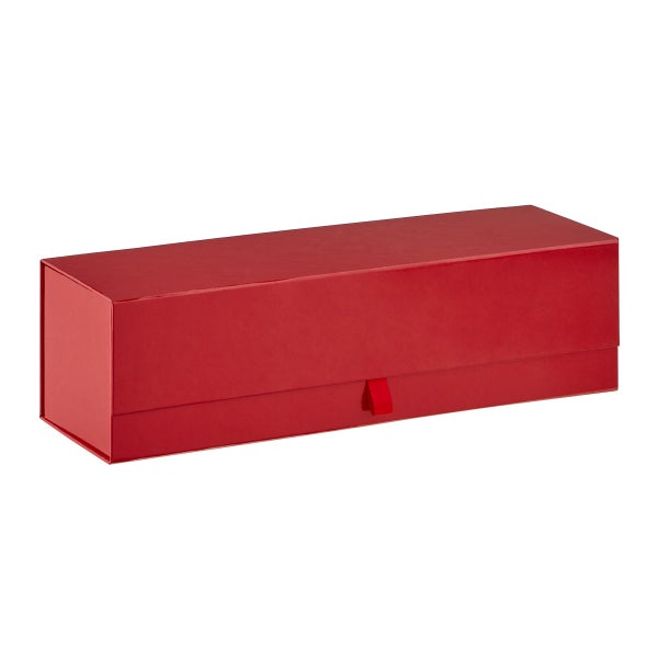 Glossy White Collapsible Wine Bottle Gift Box