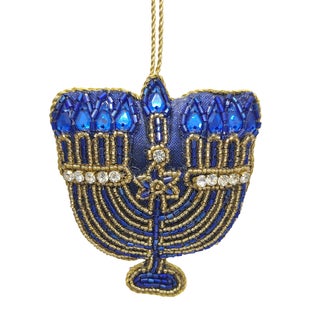 Beaded Menorah Tie-On Ornament
