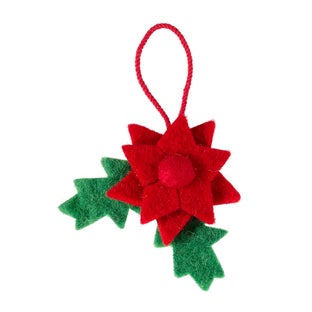 Felt Poinsettia Tie-On Ornament