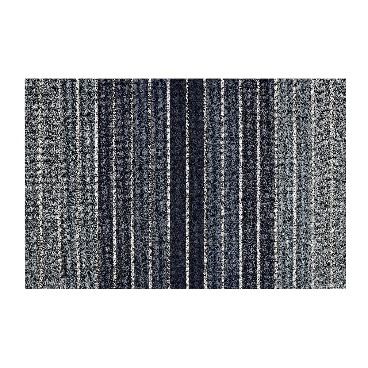 Chilewich Block Stripe Shag Big Mat Denim
