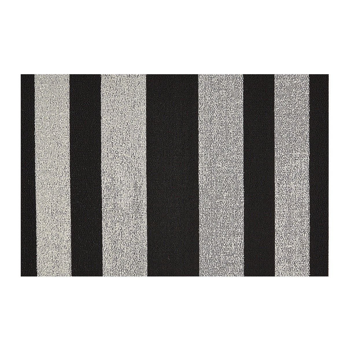 Chilewich Bold Stripe Shag Big Mat Black/White