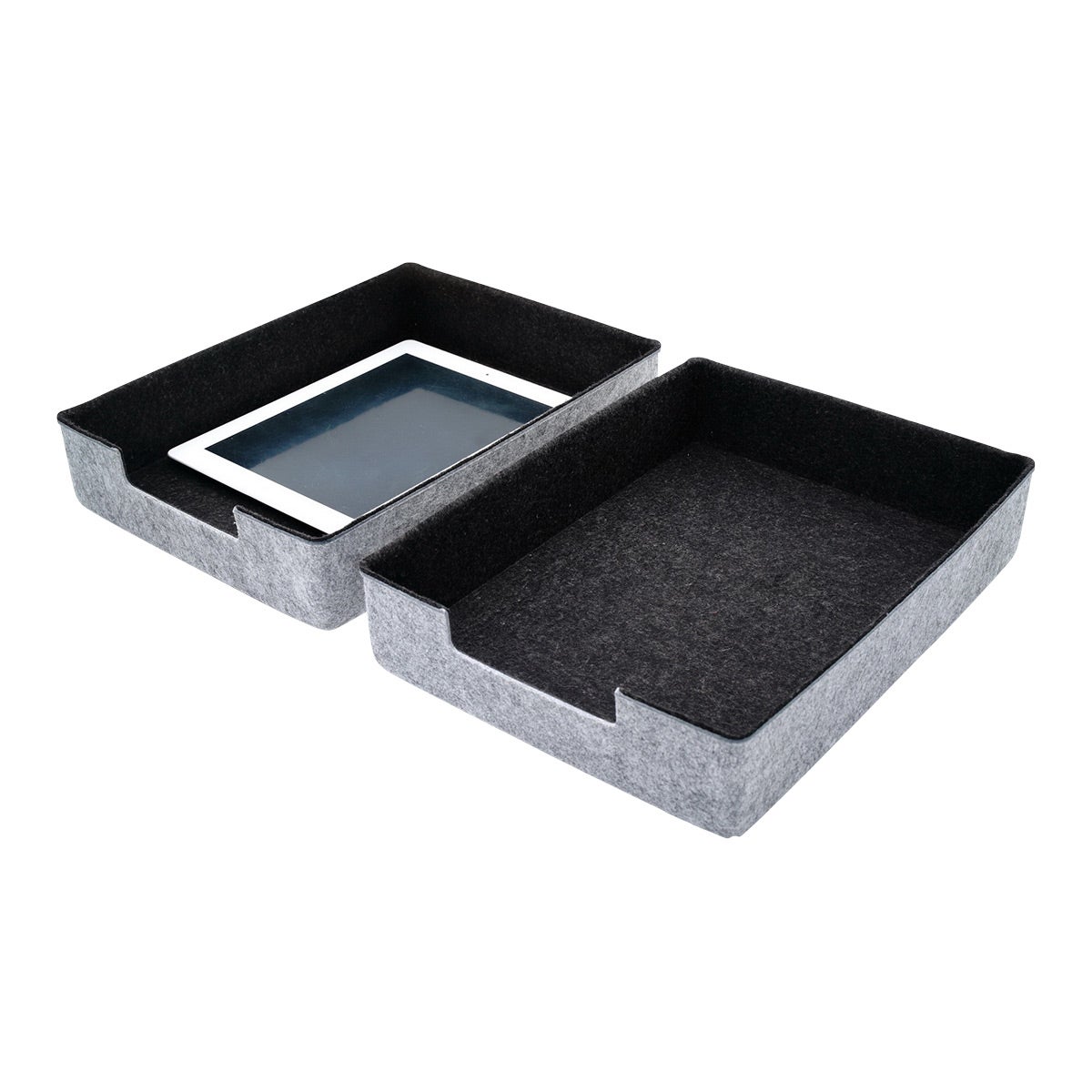 Welaxy Stackable File Box Charcoal X2 Set of 2