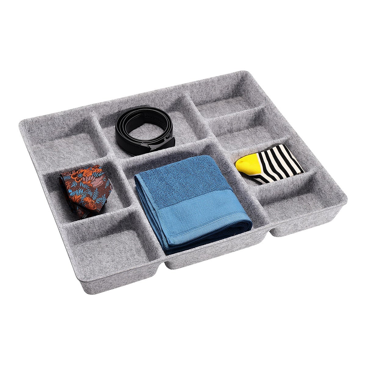 Welaxy 9 Compartment Drawer Organizer Grey