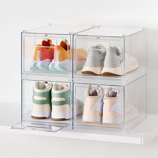Everything Organizer Drop-Front Shoe Box Case of 4