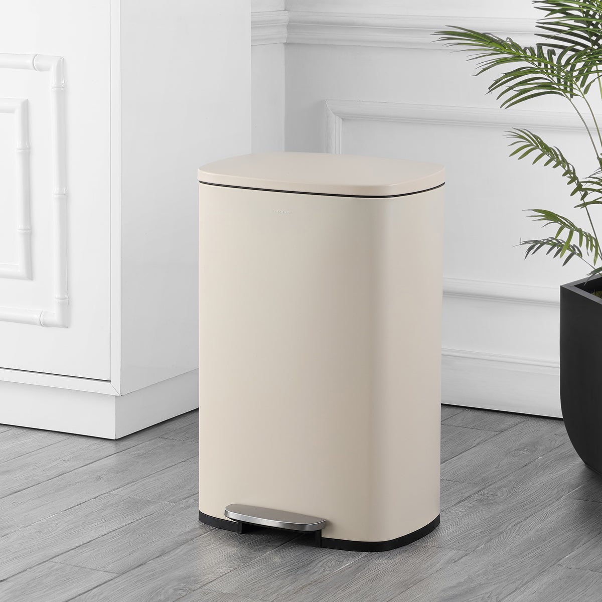 Happimess Connor 13-Gallon Trash Can Limestone Beige