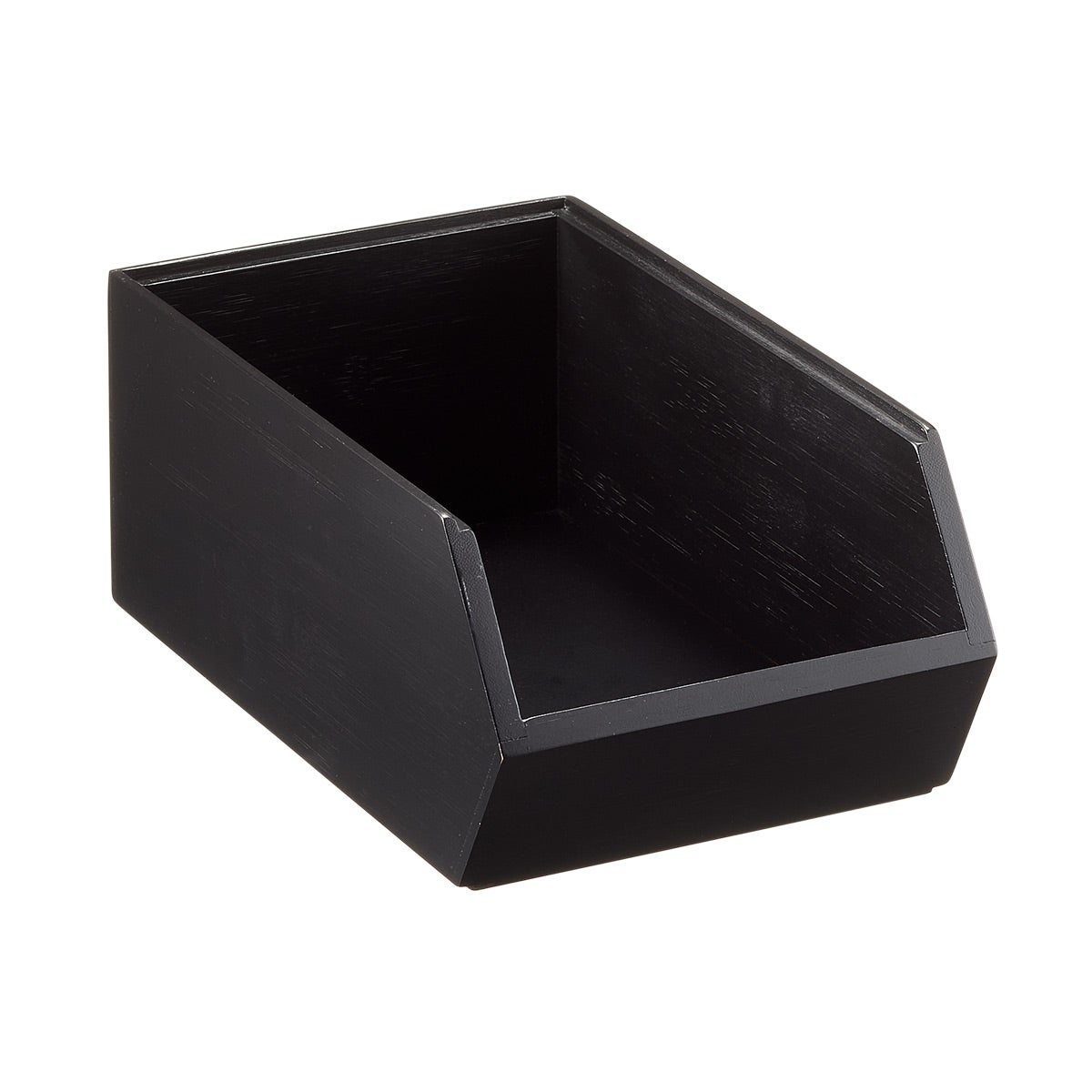 The Container Store Kyoto Medium Deep Stacking Bamboo Bin Black
