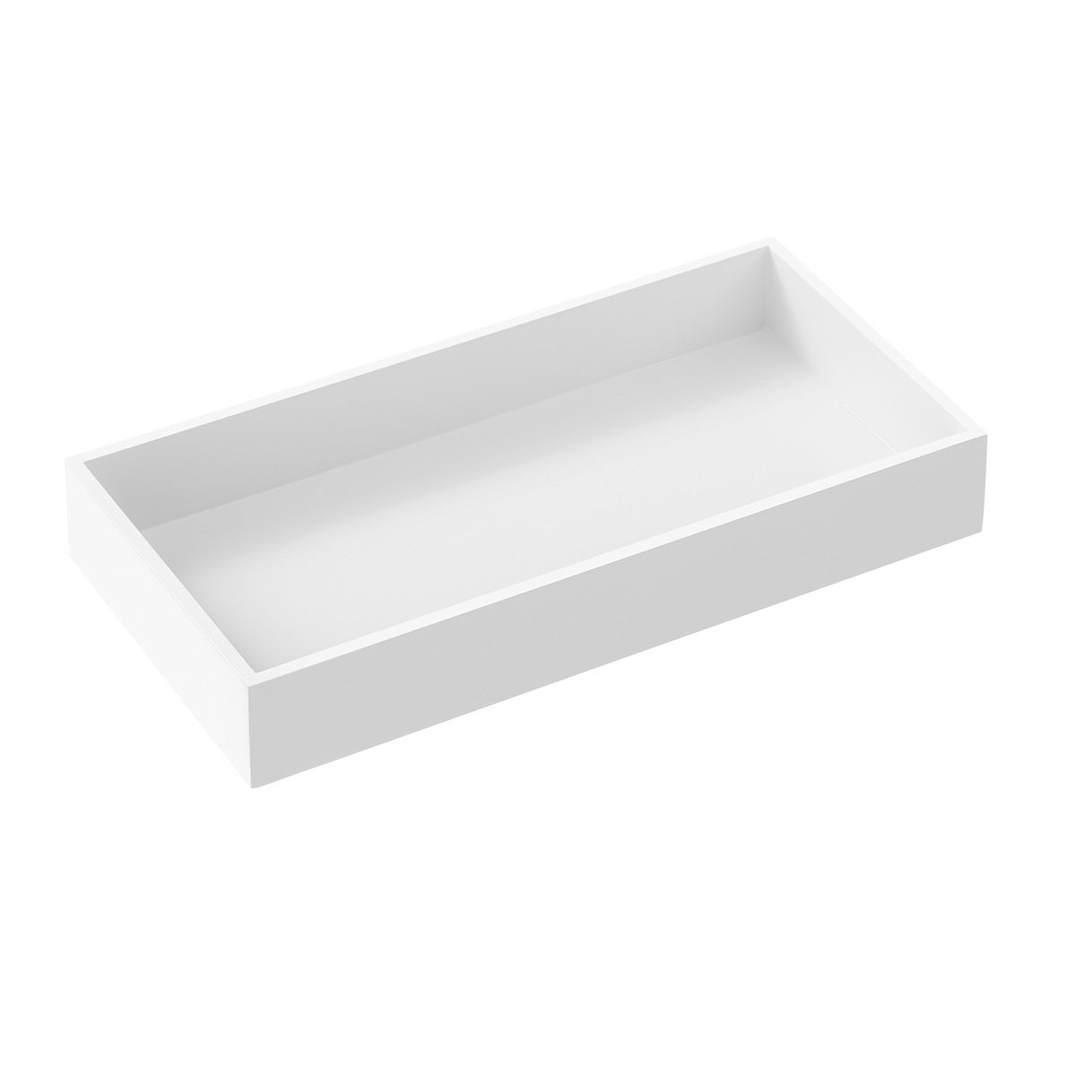 The Container Store Lacquer Medium Tray White