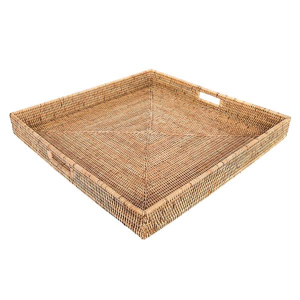 Artifacts Trading Co. Square Ottoman Tray with Cutout Handles