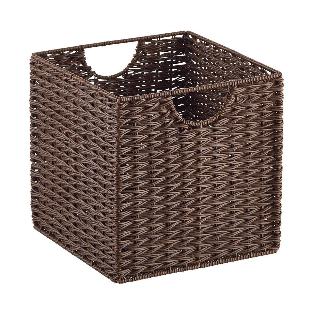 The Container Store Large Foster Storage Cube w/Handles Brown