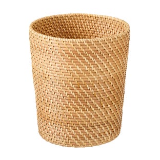 The Container Store Ori Rattan Wastebasket