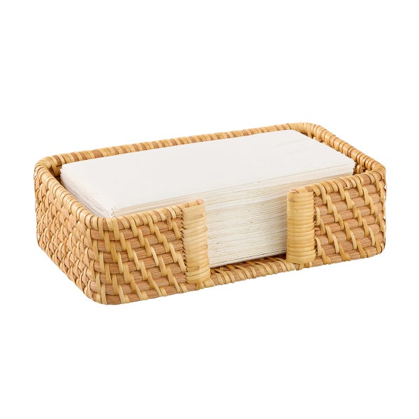The Container Store Ori Rattan Guest Towel Tray