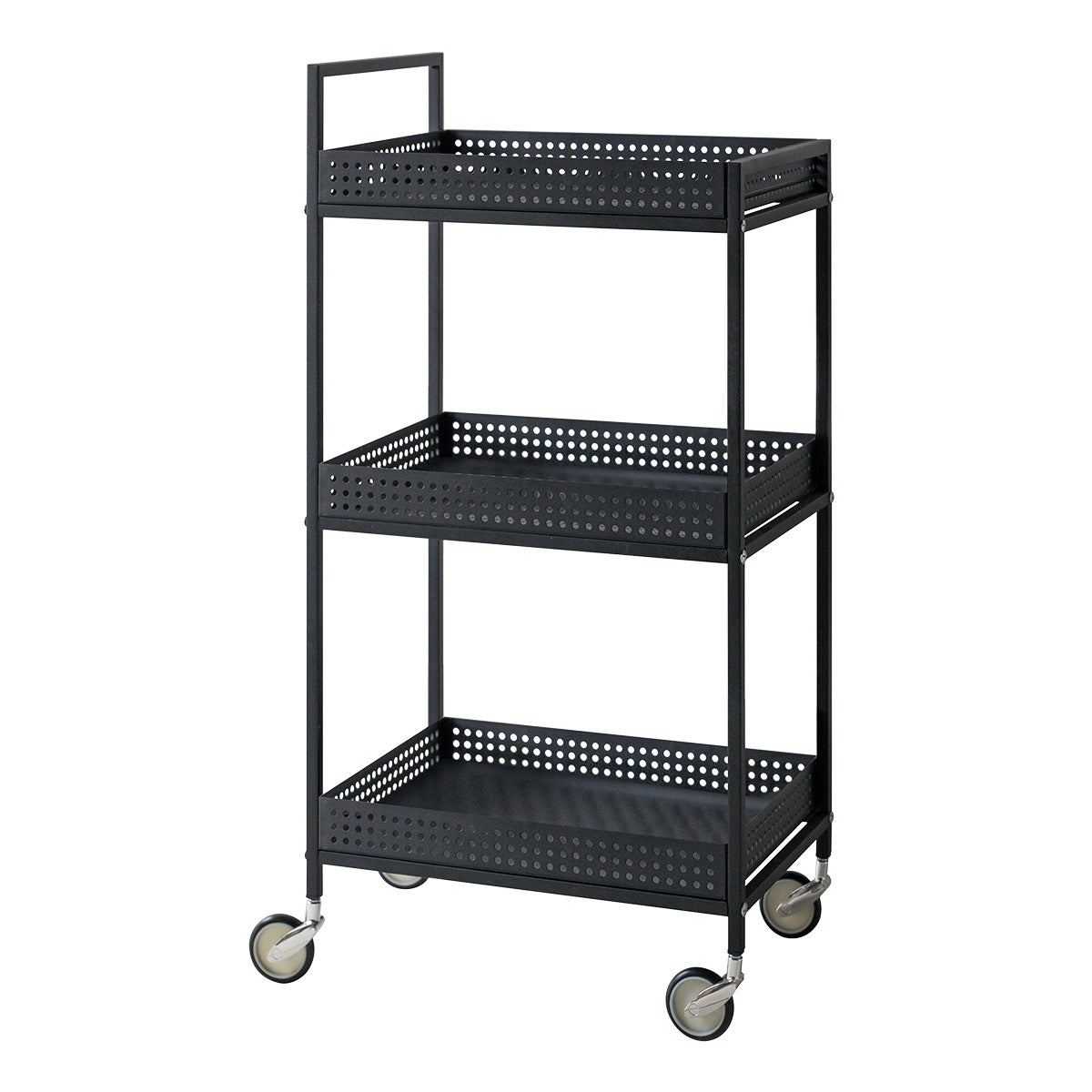 The Container Store Perforated Dot Cart Black