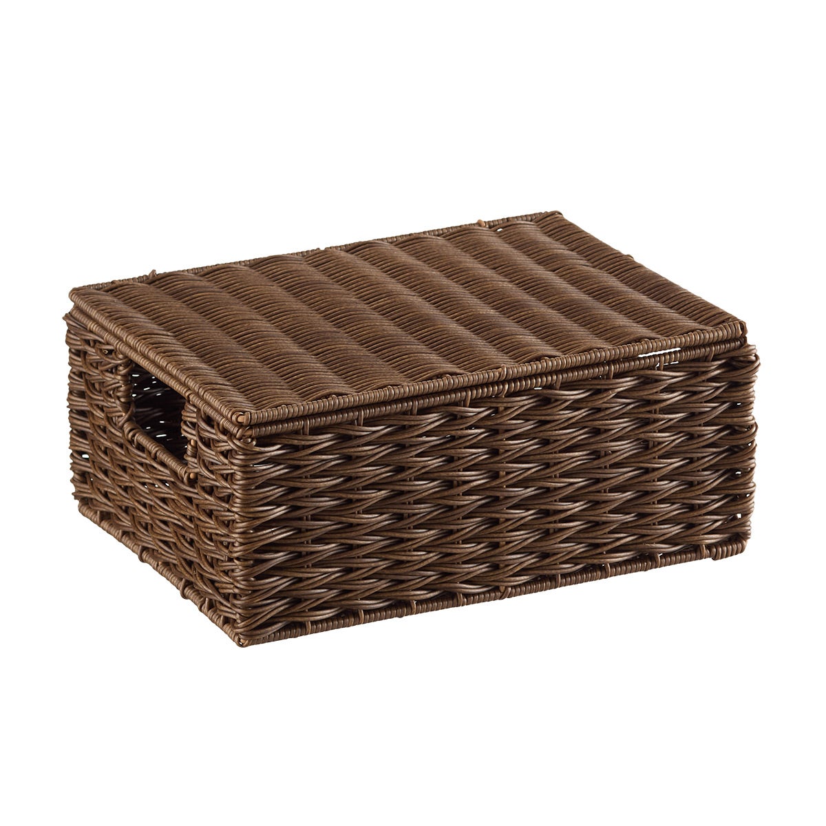 The Container Store Foster Storage Box w/Hinged Li Brown