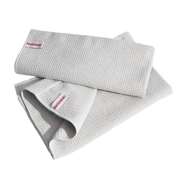 Wine Enthusiast Microfiber Glassware Drying Towels with Hand Pockets