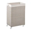 Grey Montauk Rolling Laundry Cart
