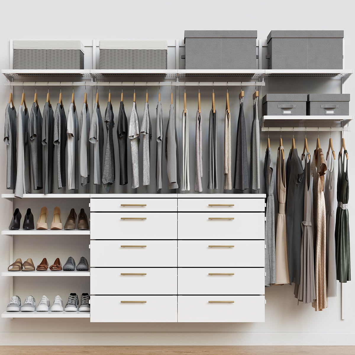 Décor+ by Elfa 8' Reach-In Closet White & Matte White