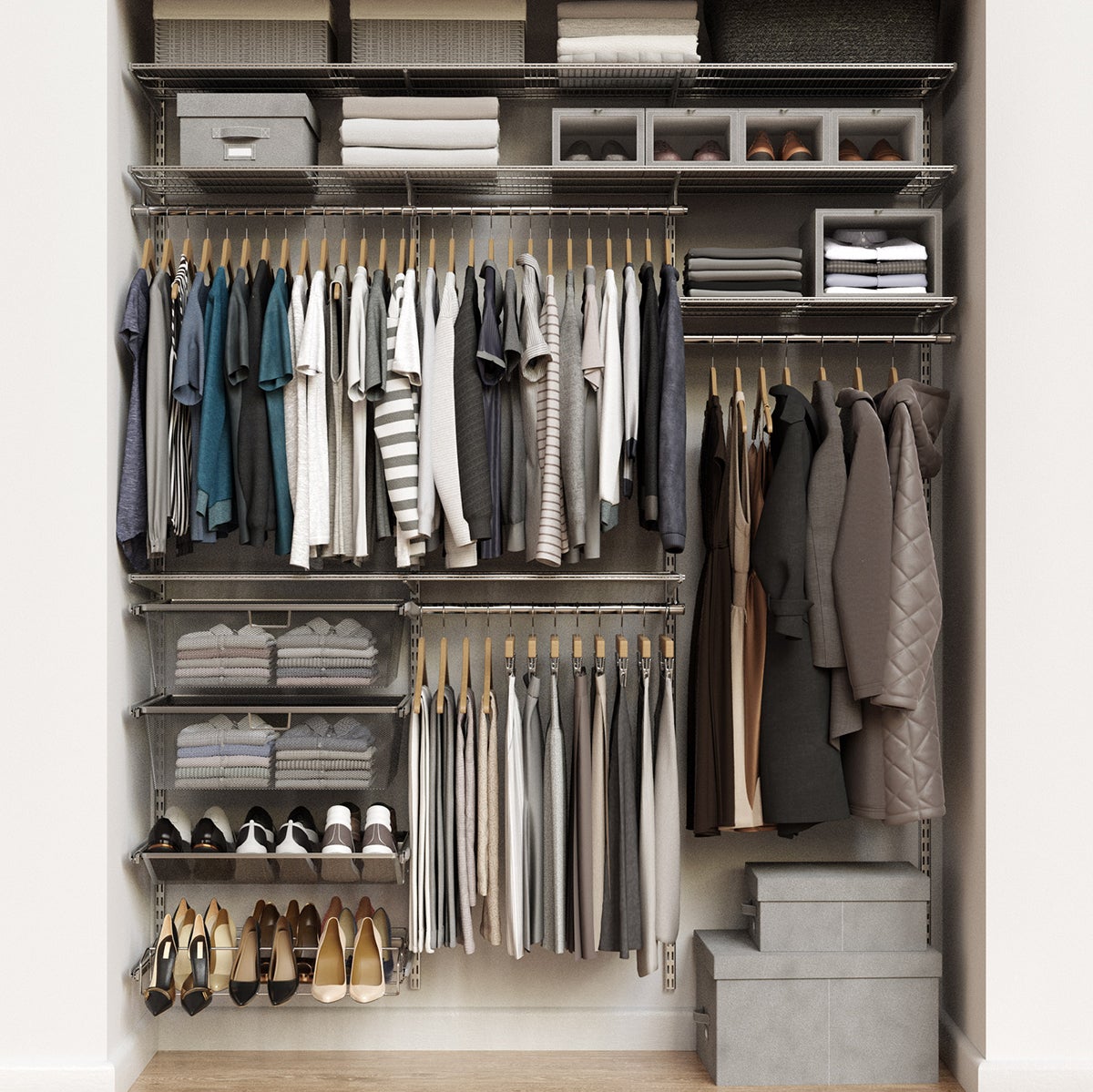 Elfa Classic 6' Reach-In Closet Platinum