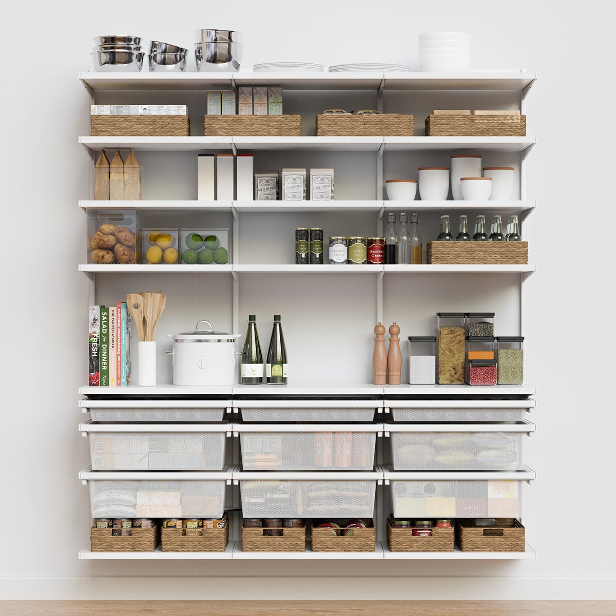 Décor+ by Elfa 6' Pantry Matte White & White