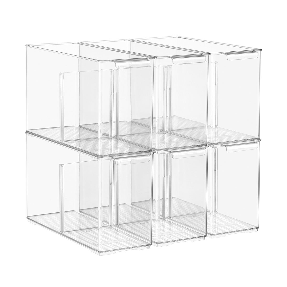 Everything Organizer Case of 6 Cabinet Depth Pantry Bin Clear