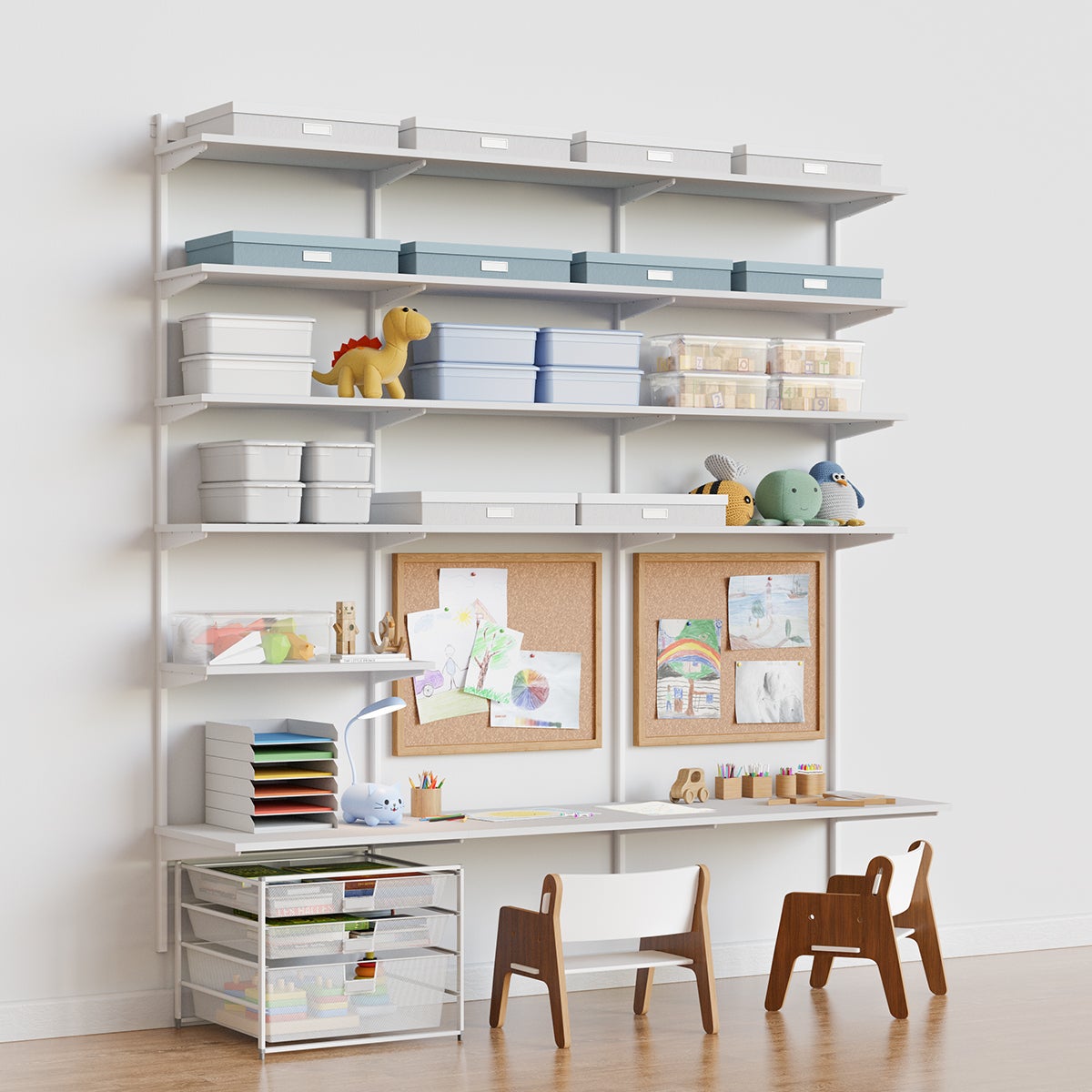 White Elfa Kid's Workstation