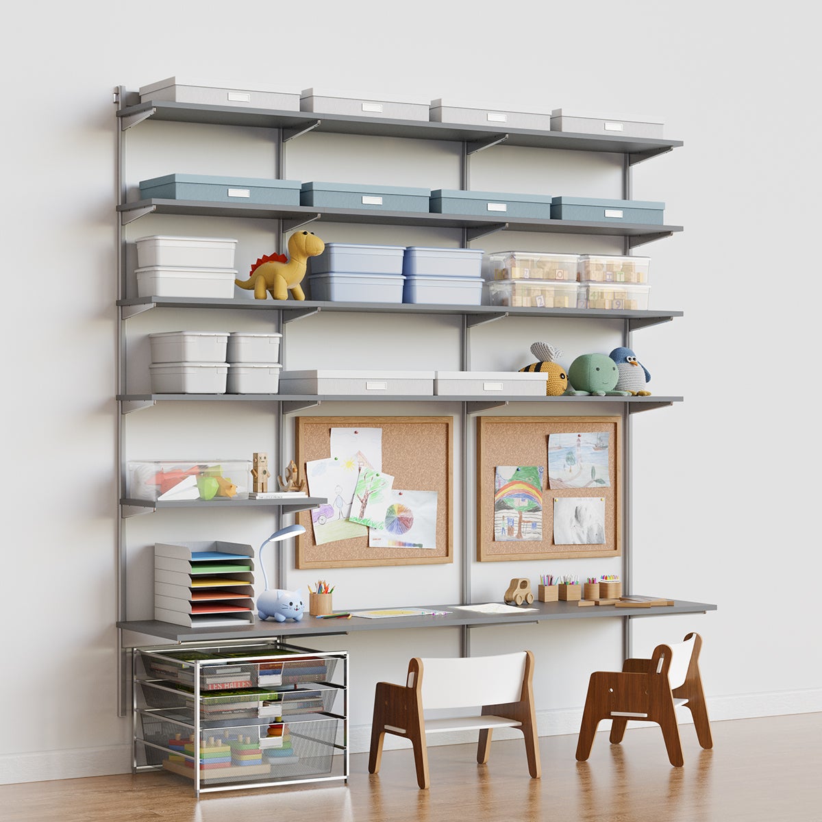 White Elfa Kid's Workstation