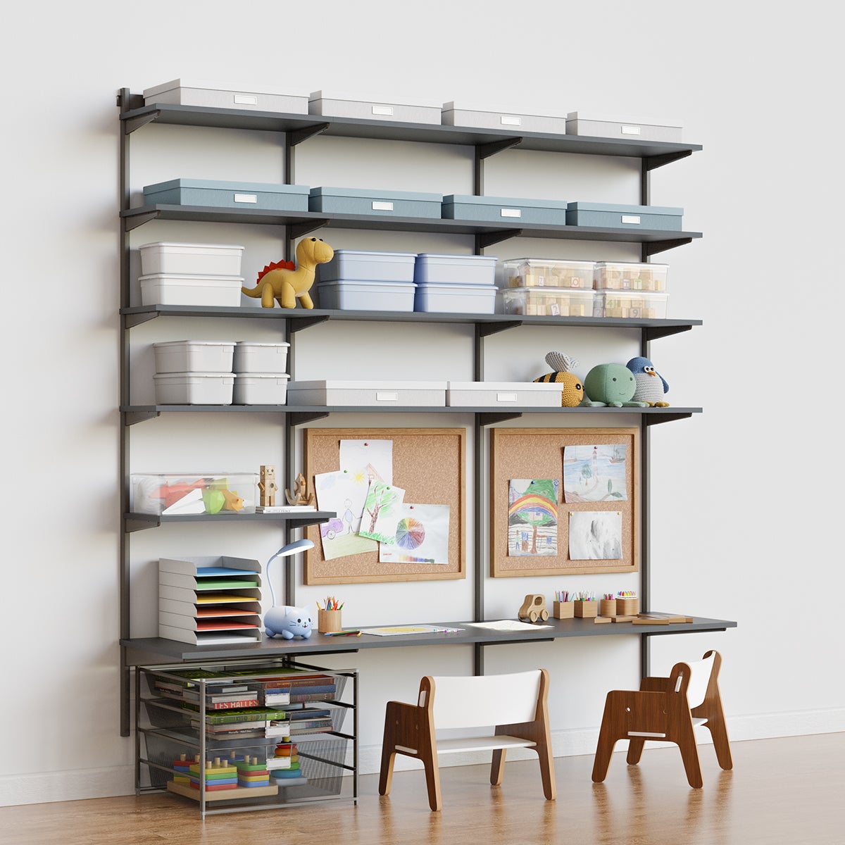 White Elfa Kid's Workstation