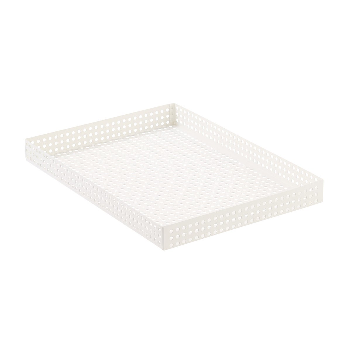 Tray Large Perforated Dot White