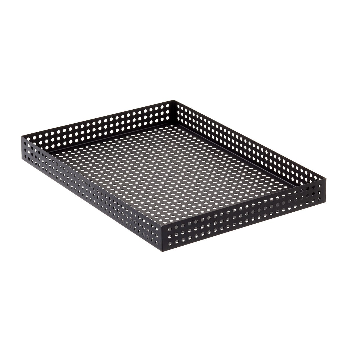 Tray Large Perforated Dot Black