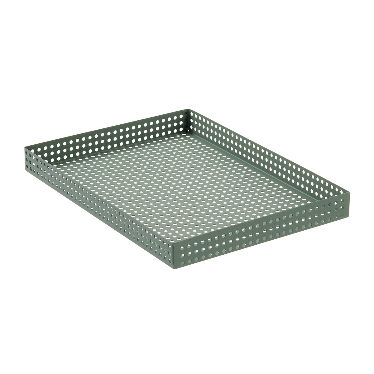 Tray Large Perforated Dot Green