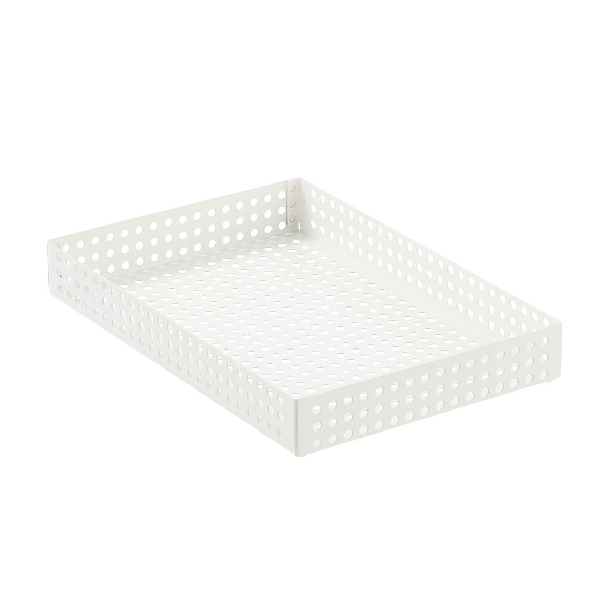 Tray Medium Perforated Dot White