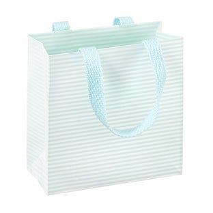 Caspari Mini Robins Egg Stripe Tote