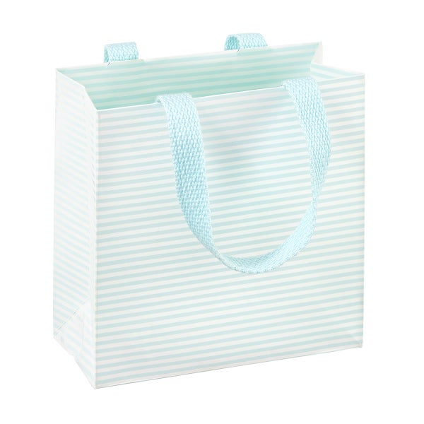 Caspari Mini Robins Egg Stripe Tote